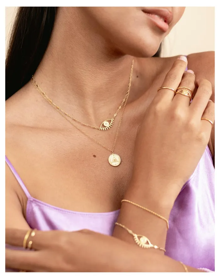 Women Katie Dean Jewelry Evil Eye Necklace Gold Madewell Necklaces Women Katie Dean Jewelry Evil Eye Necklace Gold Madewell Necklaces