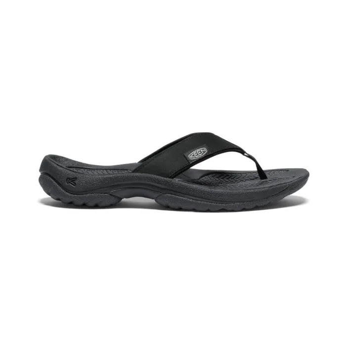 Women KEEN SlipOns Kona Flip BlackVapor Leather FlipFlop