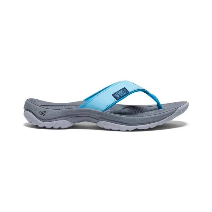 Women KEEN Water Kona Flip Blue AtollBlue Danube Leather FlipFlop