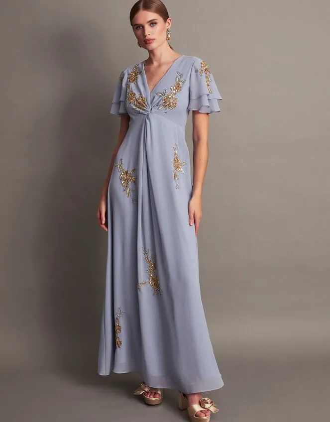 Women Kendra Embellished Maxi Dress Blue Monsoon Occasionwear