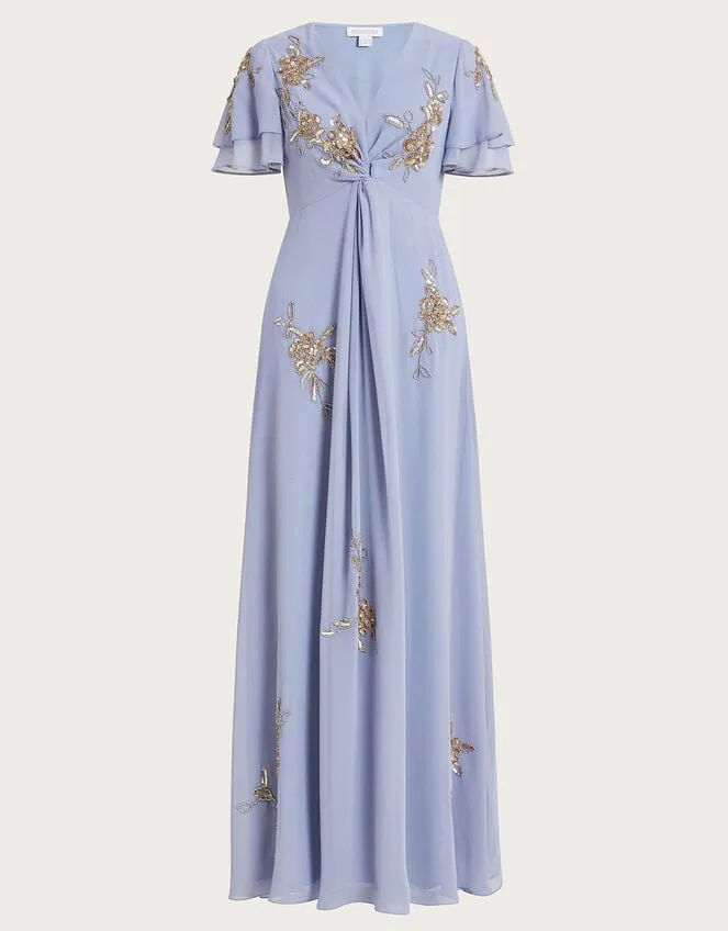 Women Kendra Embellished Maxi Dress Blue Monsoon Occasionwear