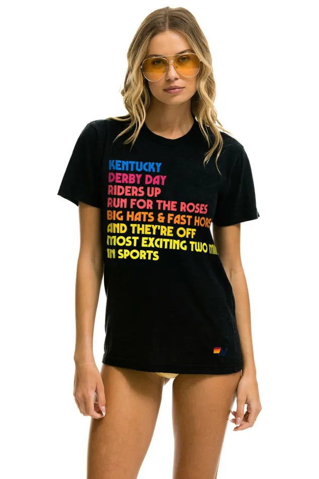 Women KENTUCKY DERBY 2023 TEE 8211 BLACK Aviator Nation UnisexTees