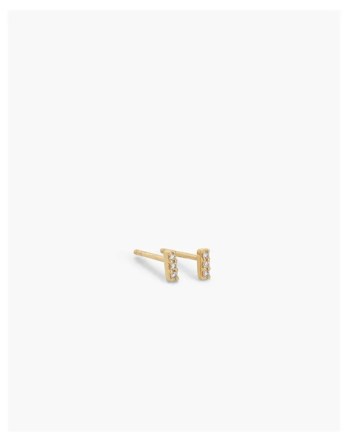 Women Kinn 14k Gold Penelope I Diamond Bar Stud Earrings Gold Madewell Fine Jewelry