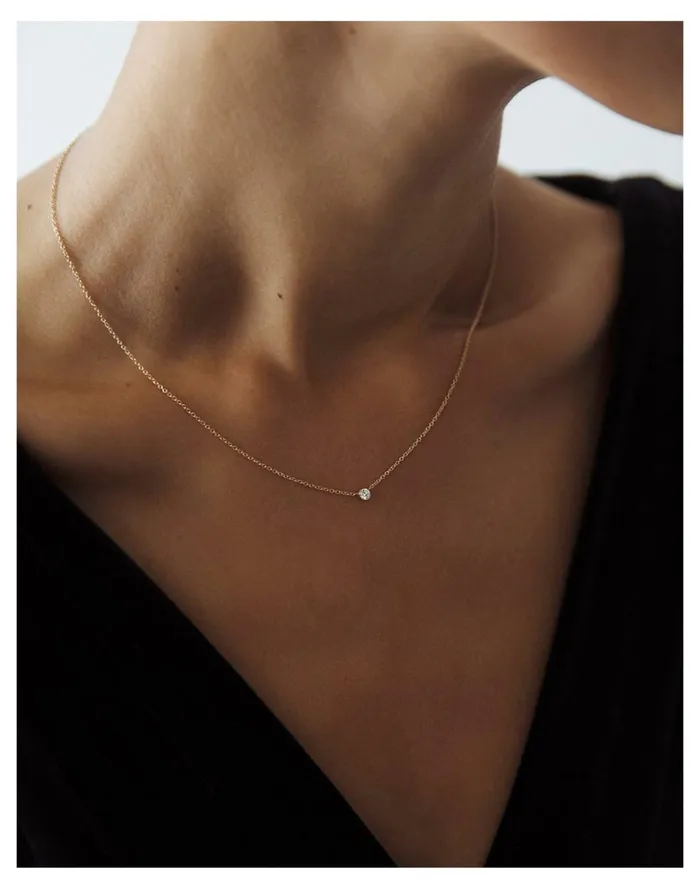 Women Kinn 14k Gold Round Diamond Necklace 16034 Chain Gold Madewell 14K GoldPlated Women Kinn 14k Gold Round Diamond Necklace 16034 Chain Gold Madewell 14K GoldPlated