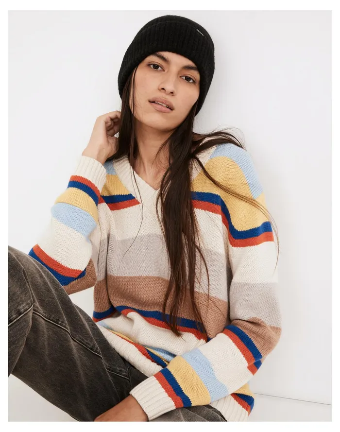Women Kule Striped Dale Sweater Multi Madewell Sweaters