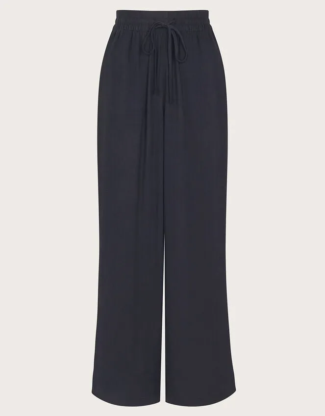 Women Lana Wide Leg Trousers Black Monsoon Beachwear and Swimwear