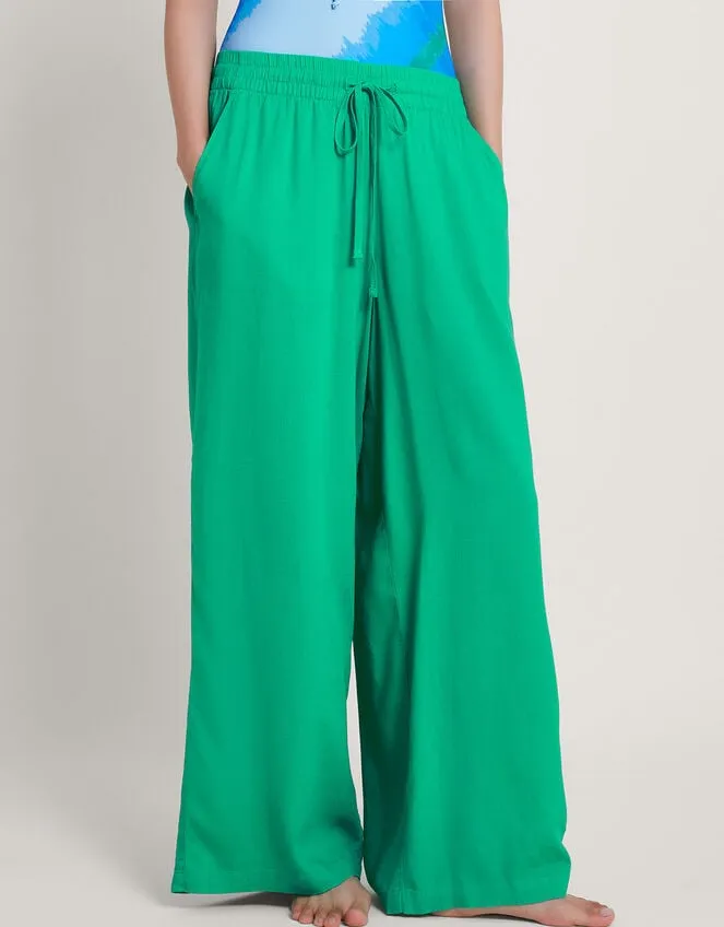 Women Lana Wide Leg Trousers Green Monsoon Beachwear and Swimwear