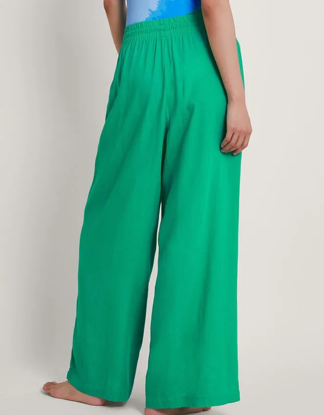 Women Lana Wide Leg Trousers Green Monsoon Beachwear and Swimwear