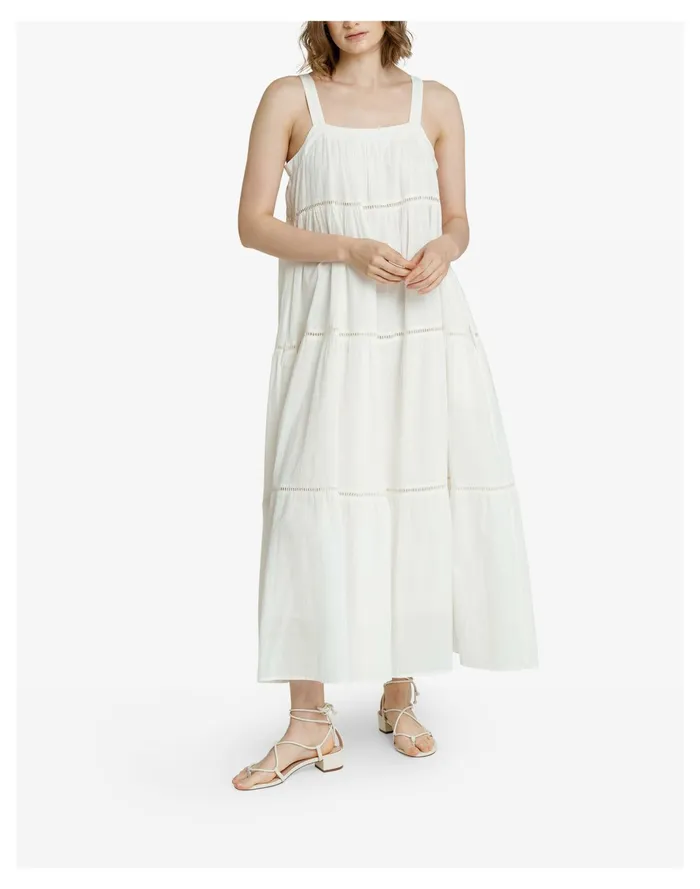 Women LAUDE The Label Strappy Tiered Maxi Ivory White Madewell Dresses