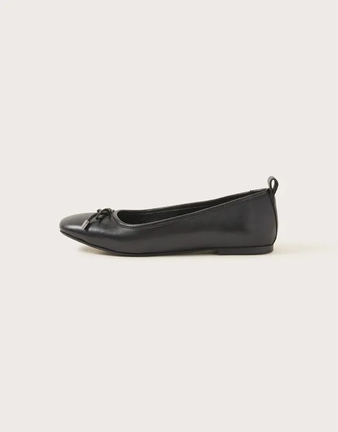 Women Leather Ballet Flats Black Monsoon Sandals