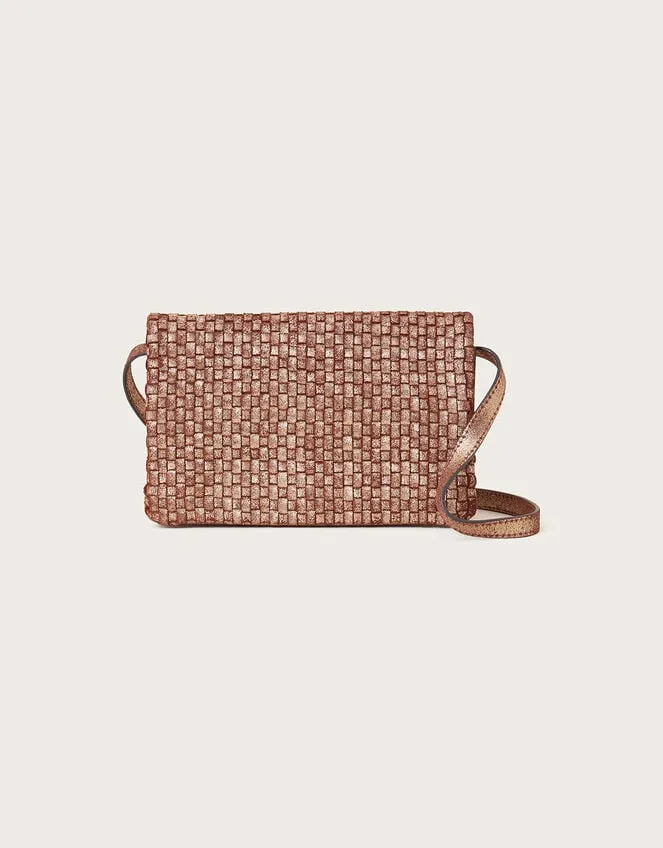 Women Leather Woven CrossBody Bag Monsoon Bags and Purses