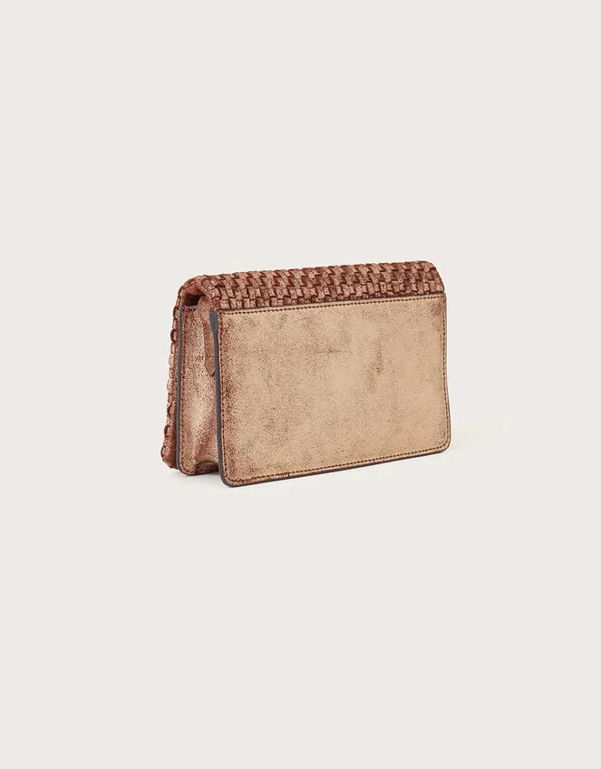 Women Leather Woven CrossBody Bag Monsoon Bags and Purses