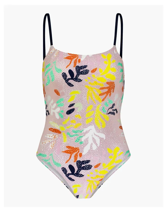 Women Lemlem Reef Classic One Piece Pink Multi Madewell Swim
