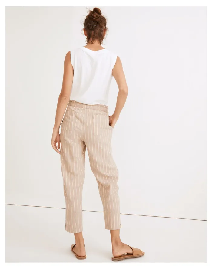 Women Lightestspun Beach Cover Up Pants In Stripe Seed Khaki Madewell Swim Women Lightestspun Beach Cover Up Pants In Stripe Seed Khaki Madewell Swim