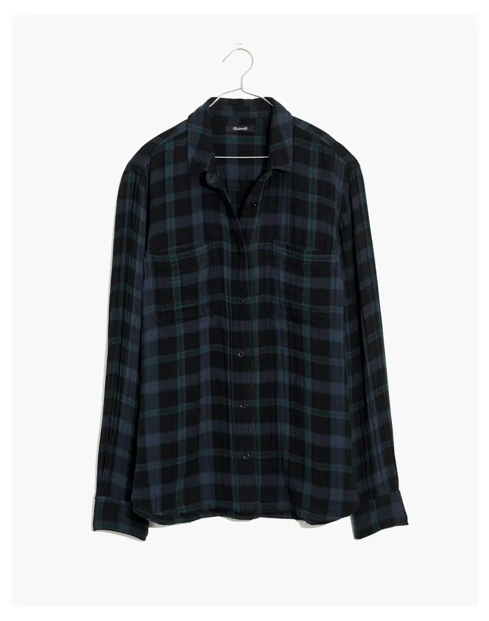 Women Lightspun Oversized Ex Boyfriend Swing Shirt In Heisley Plaid Dark Baltic Madewell Tops and Shirts Women Lightspun Oversized Ex Boyfriend Swing Shirt In Heisley Plaid Dark Baltic Madewell Tops and Shirts