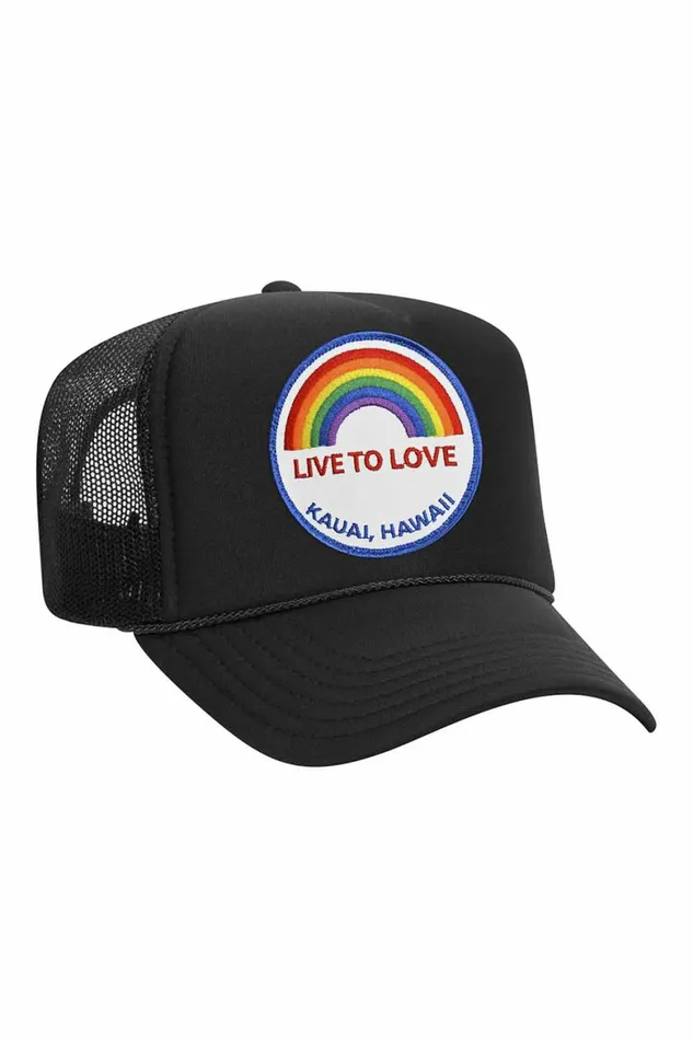 Women LIVE TO LOVE VINTAGE TRUCKER HAT Aviator Nation TruckerHats