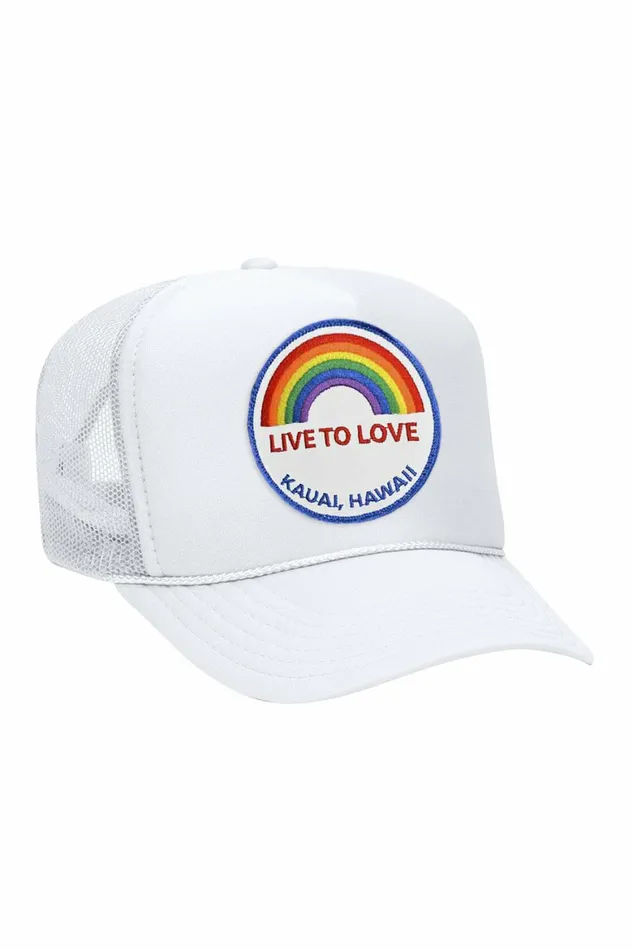 Women LIVE TO LOVE VINTAGE TRUCKER HAT Aviator Nation TruckerHats