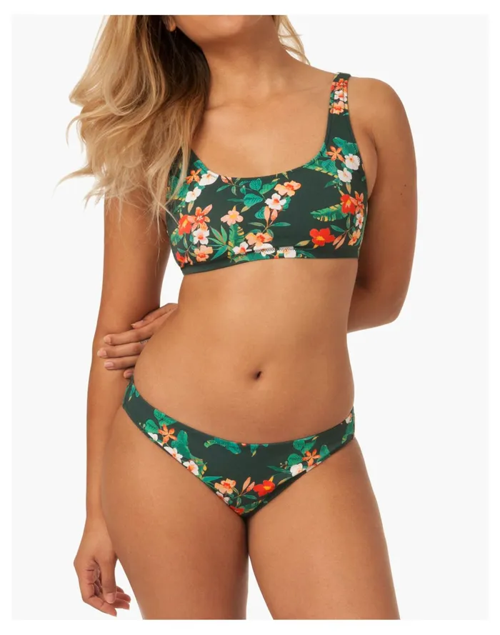Women LIVELY Bikini Bottom In Garden Print Green Multi Madewell Swim