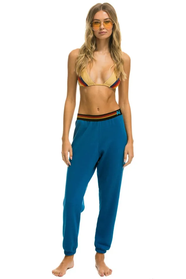 Women LOGO STRIPE SWEATPANTS 8211 CARIBBEAN Aviator Nation Sweatpants