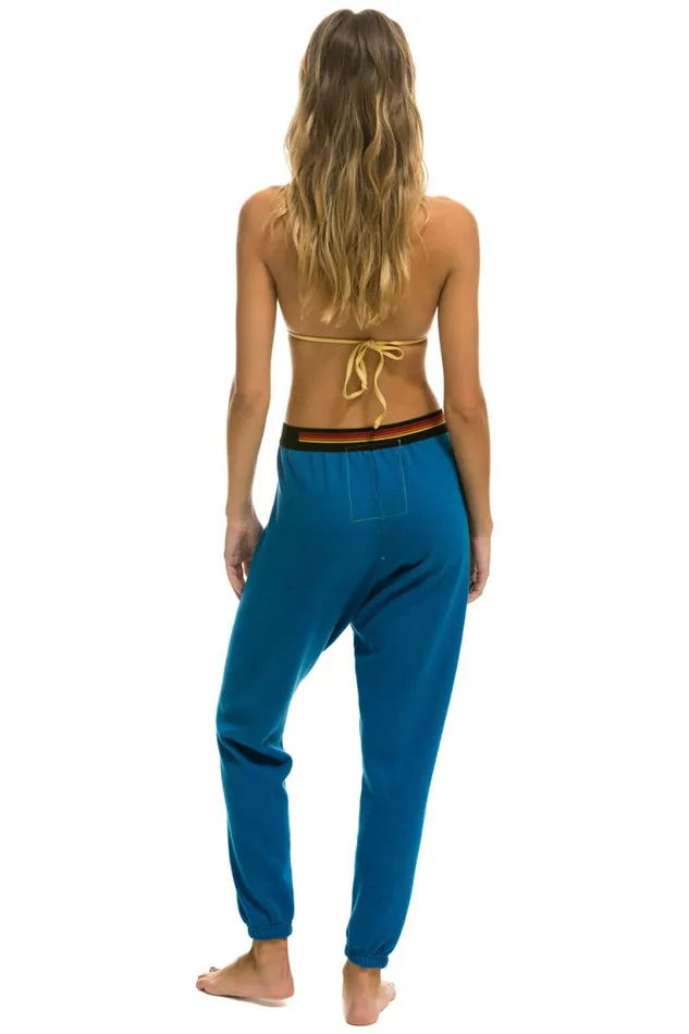 Women LOGO STRIPE SWEATPANTS 8211 CARIBBEAN Aviator Nation Sweatpants Women LOGO STRIPE SWEATPANTS 8211 CARIBBEAN Aviator Nation Sweatpants