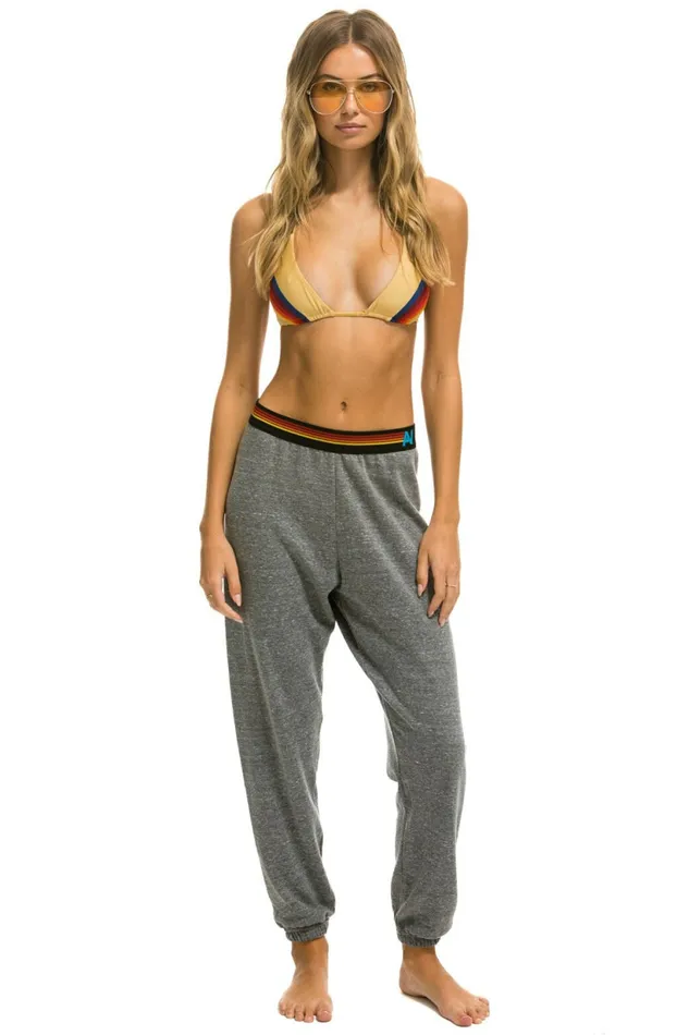 Women LOGO STRIPE SWEATPANTS 8211 HEATHER GREY Aviator Nation Sweatpants