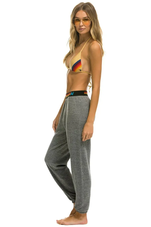 Women LOGO STRIPE SWEATPANTS 8211 HEATHER GREY Aviator Nation Sweatpants