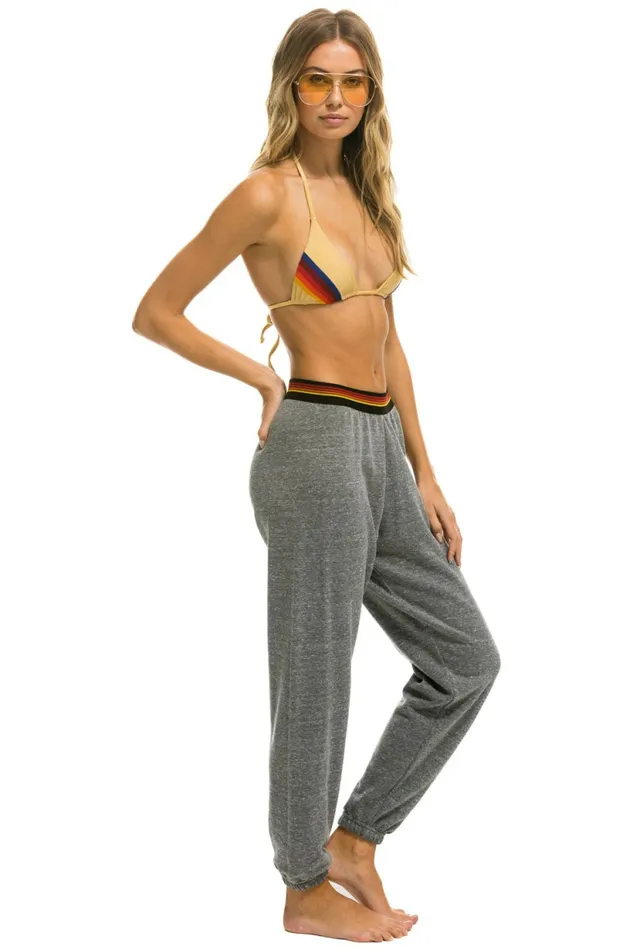 Women LOGO STRIPE SWEATPANTS 8211 HEATHER GREY Aviator Nation Sweatpants