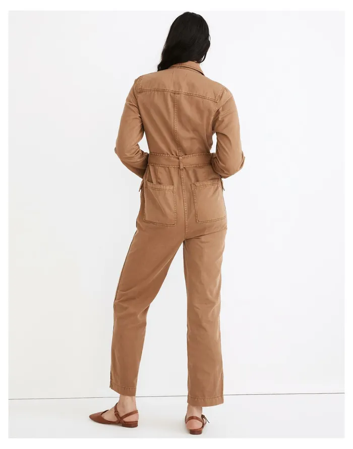 Women Long Sleeve Tie Waist Fatigue Jumpsuit Kraft Brown Madewell Jumpsuits and Overalls Women Long Sleeve Tie Waist Fatigue Jumpsuit Kraft Brown Madewell Jumpsuits and Overalls