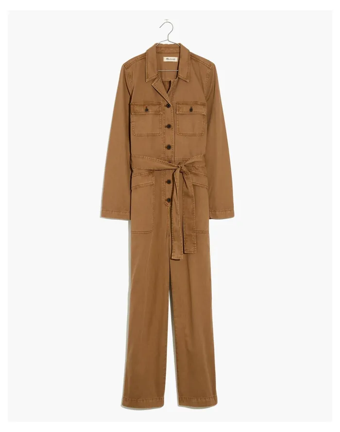 Women Long Sleeve Tie Waist Fatigue Jumpsuit Kraft Brown Madewell Jumpsuits and Overalls Women Long Sleeve Tie Waist Fatigue Jumpsuit Kraft Brown Madewell Jumpsuits and Overalls