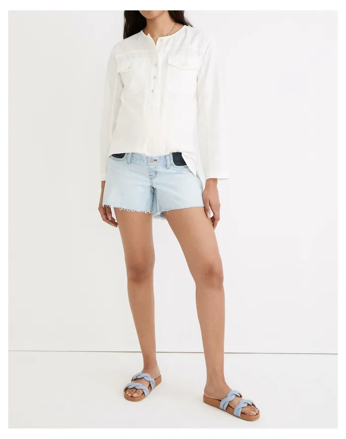 Women Maternity Relaxed Denim Shorts In Essen Wash Essen Wash Madewell Shorts
