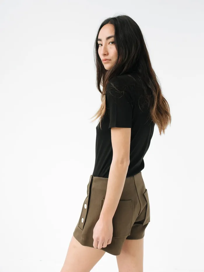 Women Matin 8211 Sant Elm Short In Khaki The UNDONE Shorts