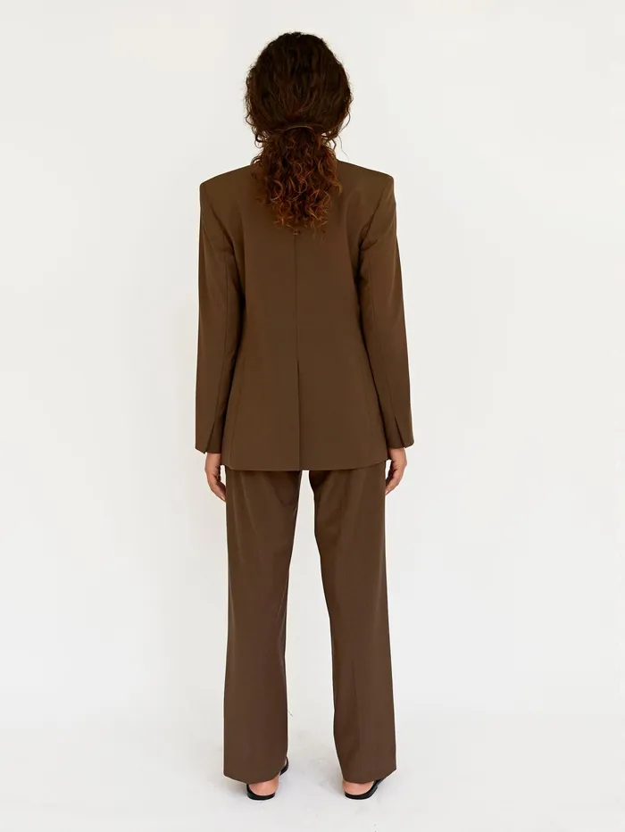 Women Matteau 8211 Relaxed Tailored Trouser In Coffee The UNDONE Pants