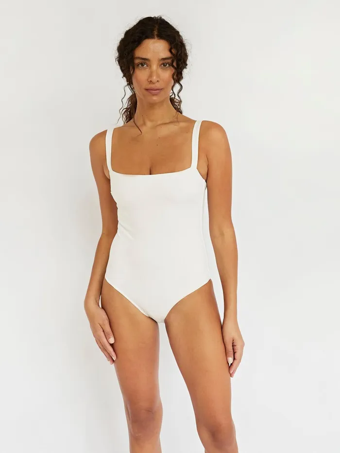 Women Matteau 8211 Square Maillot In White The UNDONE Swimwear