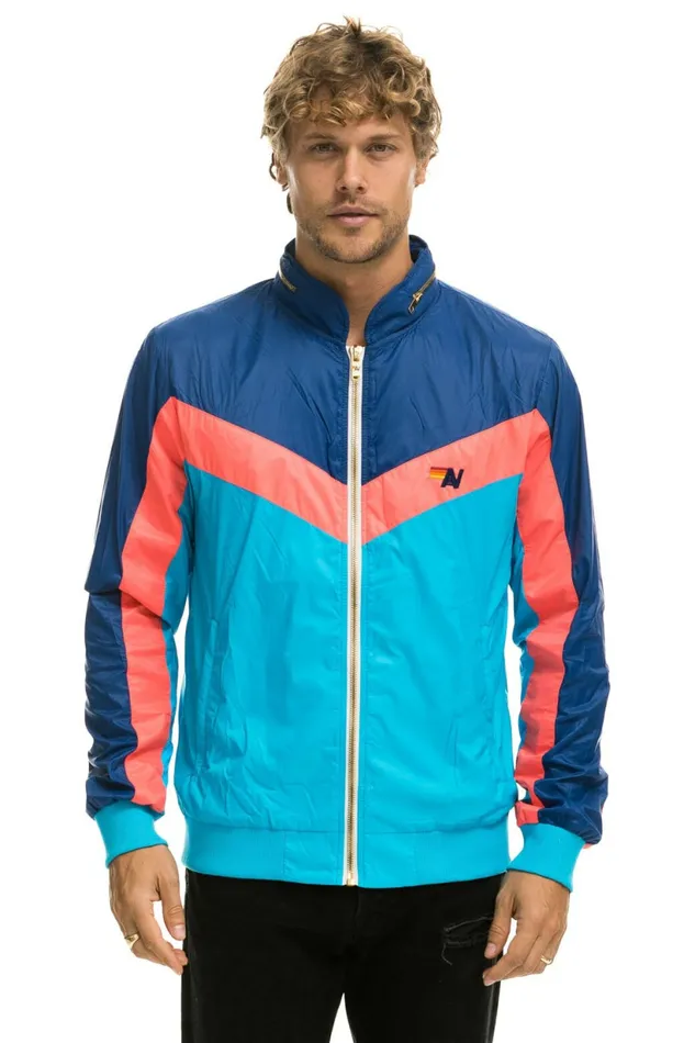 Women MEN039S WINDBREAKER JACKET NEON BLUE Aviator Nation Outerwear