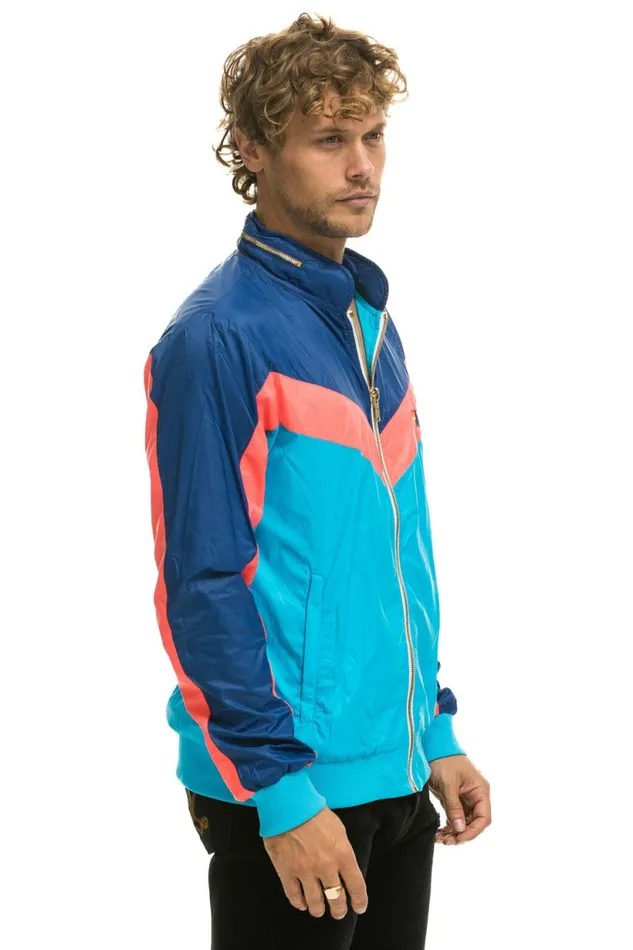 Women MEN039S WINDBREAKER JACKET NEON BLUE Aviator Nation Outerwear Women MEN039S WINDBREAKER JACKET NEON BLUE Aviator Nation Outerwear