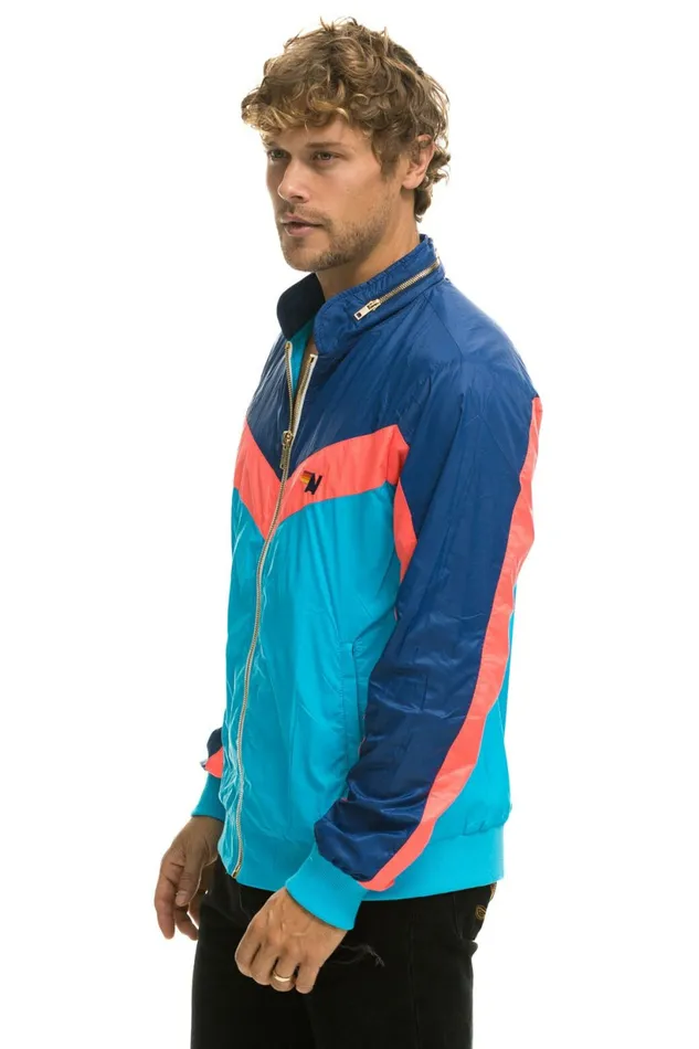 Women MEN039S WINDBREAKER JACKET NEON BLUE Aviator Nation Outerwear Women MEN039S WINDBREAKER JACKET NEON BLUE Aviator Nation Outerwear
