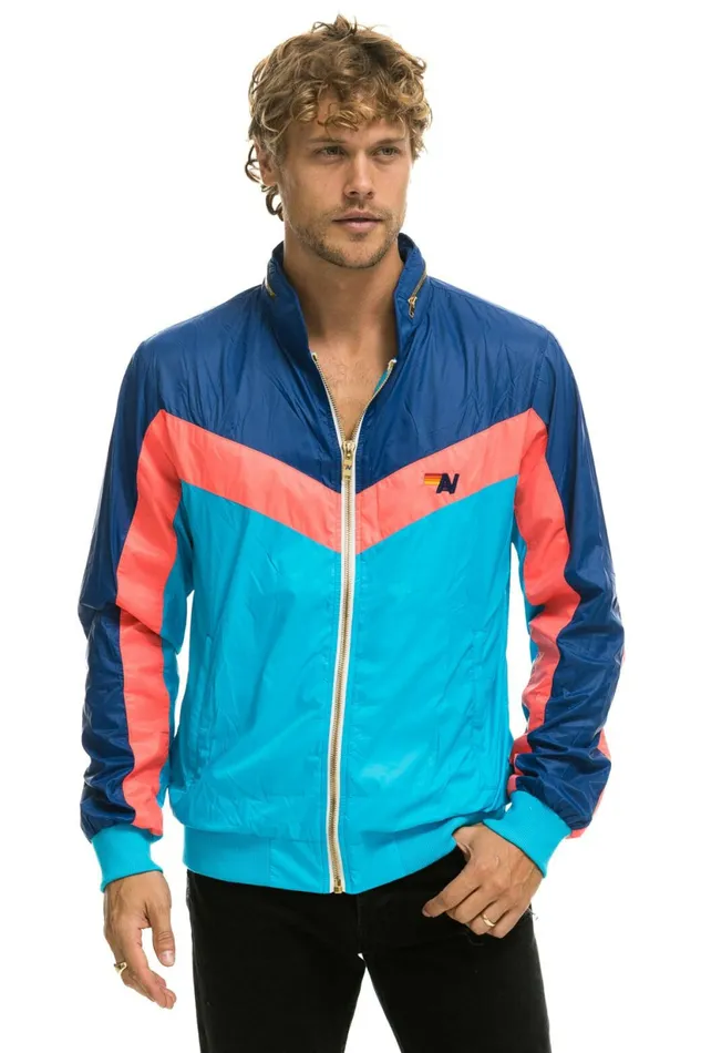 Women MEN039S WINDBREAKER JACKET NEON BLUE Aviator Nation Outerwear Women MEN039S WINDBREAKER JACKET NEON BLUE Aviator Nation Outerwear