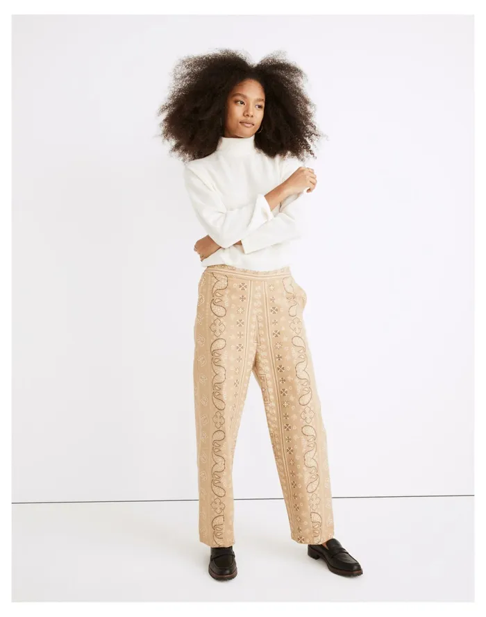 Women Mes Desmoiselles Asap Pants In Bandana Print Beige Combo Beige Madewell Pants