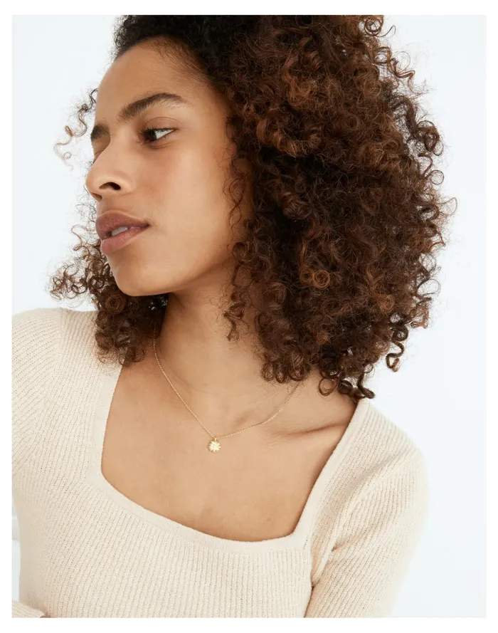 Women Mojave Daisy Pendant Necklace Vintage Gold Madewell Necklaces Women Mojave Daisy Pendant Necklace Vintage Gold Madewell Necklaces