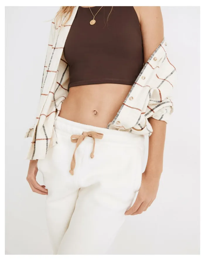 Women MWL Betterfleece Retro Sweatpants Antique Cream Madewell MWL Athleisure