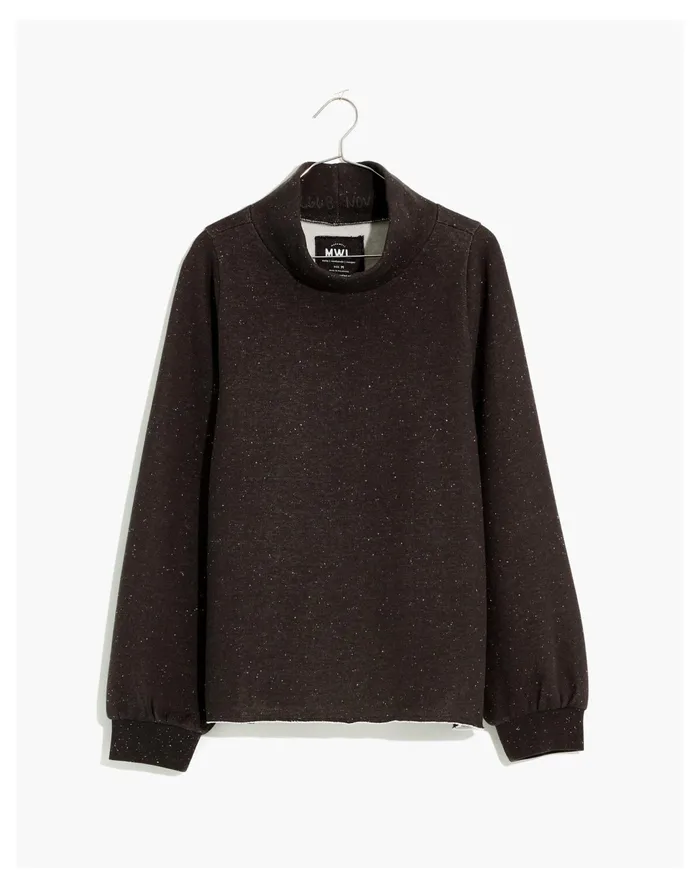 Women MWL Betterterry Relaxed Turtleneck Sweatshirt Hthr Donegal Charcoal Madewell Sweatshirts and Sweatpants Women MWL Betterterry Relaxed Turtleneck Sweatshirt Hthr Donegal Charcoal Madewell Sweatshirts and Sweatpants