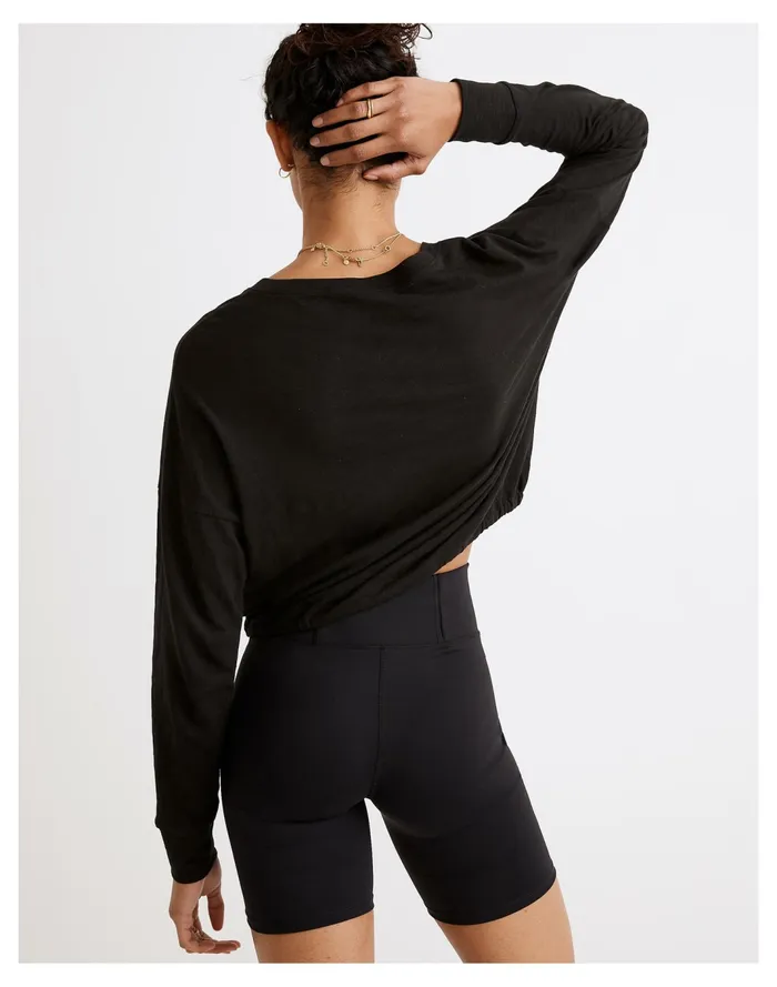 Women MWL Drawstring Tee True Black Madewell Activewear Women MWL Drawstring Tee True Black Madewell Activewear