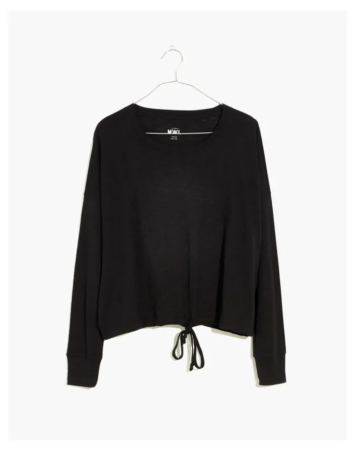 Women MWL Drawstring Tee True Black Madewell Activewear Women MWL Drawstring Tee True Black Madewell Activewear