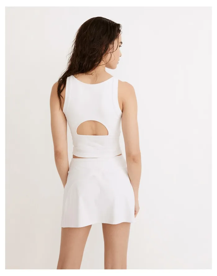 Women MWL Flex Cutout Back Tank Eyelet White Madewell Activewear Women MWL Flex Cutout Back Tank Eyelet White Madewell Activewear