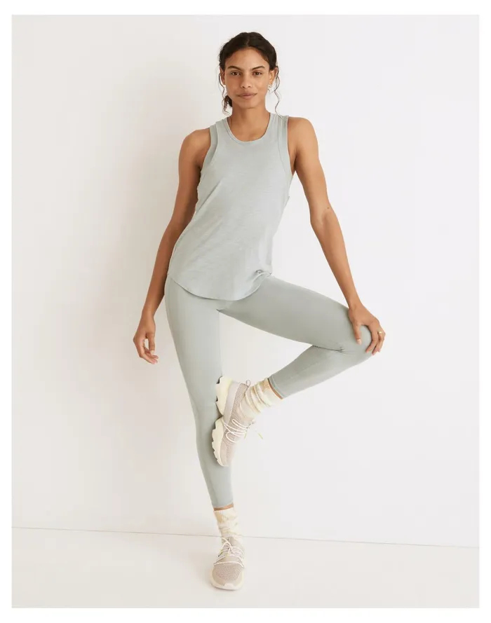 Women MWL Long Racerback Tank Blue Horizon Madewell Activewear