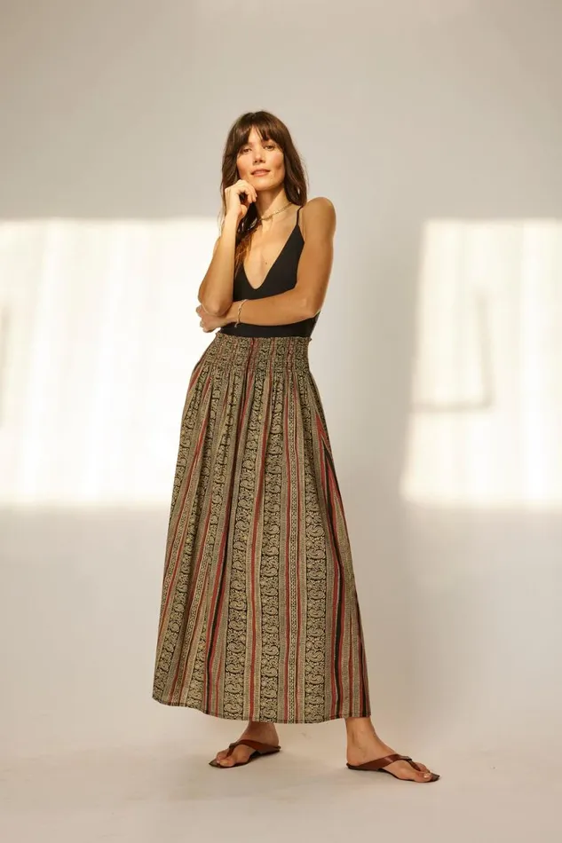 Women Natalie Martin Bottoms Bella Skirt Paisley Stripe Black