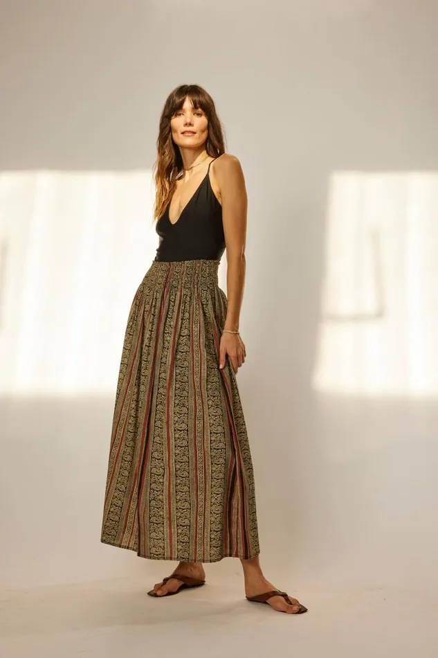 Women Natalie Martin Bottoms Bella Skirt Paisley Stripe Black