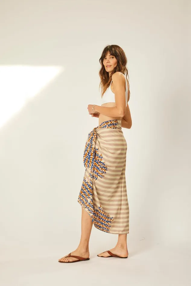 Women Natalie Martin Coverups Sarong Batik Coral Bluecoffee