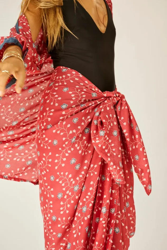 Women Natalie Martin Coverups Sarong Pinwheel Barn Red