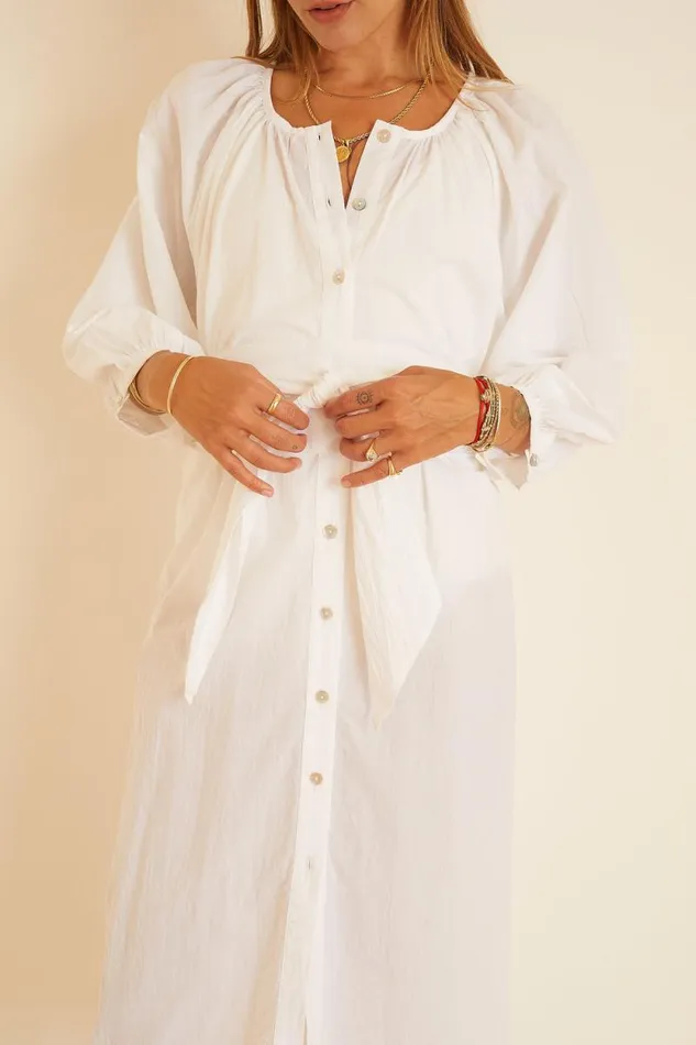 Women Natalie Martin Dresses Alex Short Dress White Flat Cotton